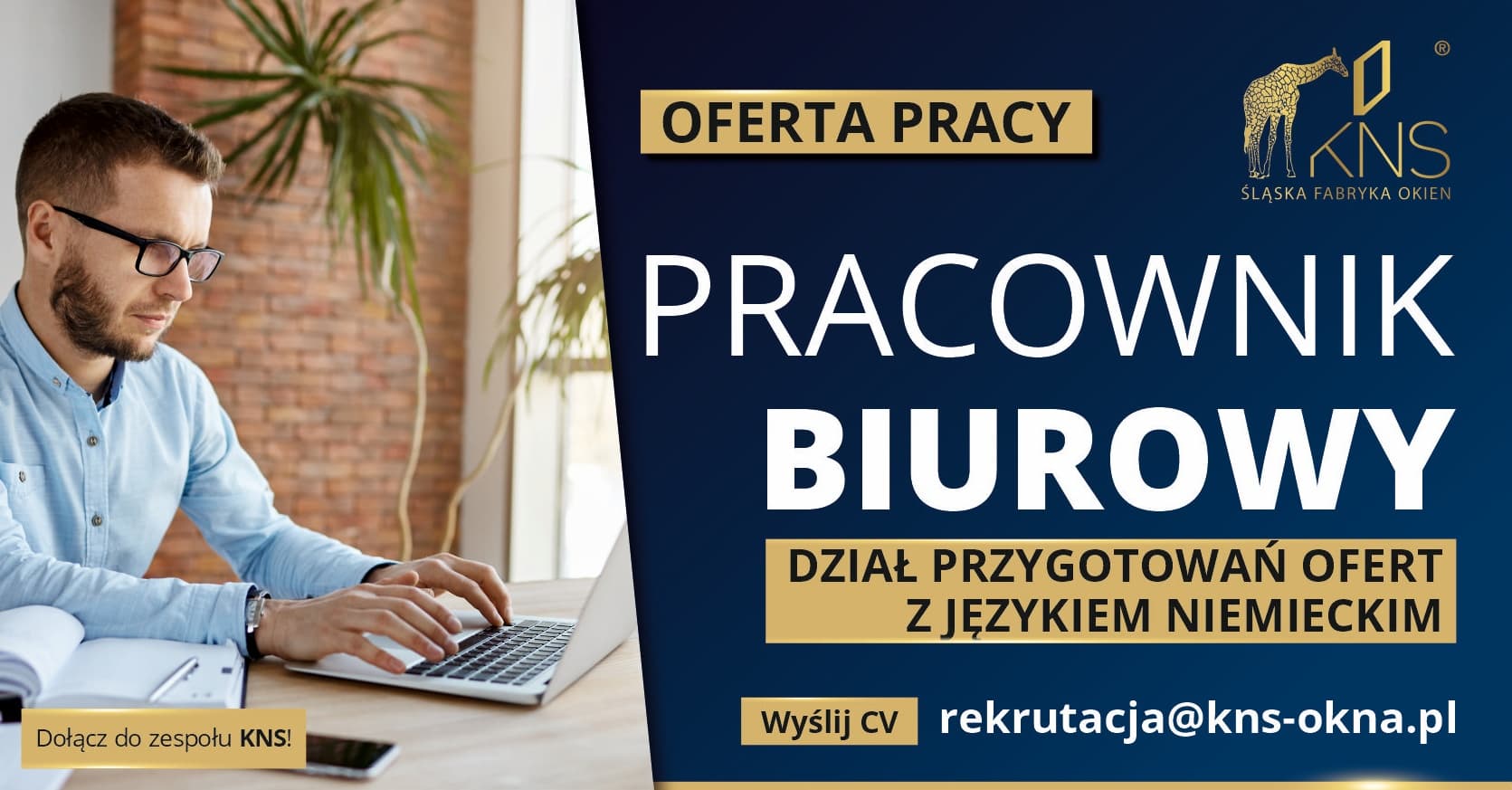 Pracownik biurowy z językiem niemieckim